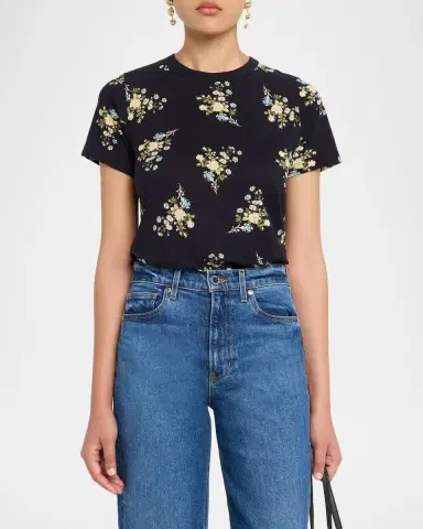 Veronica Beard Carla Floral Crewneck Tee | Thumbnail 4
