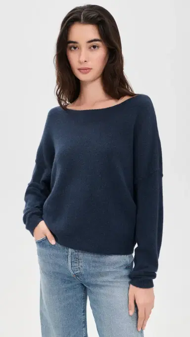 American Vintage Damsville Pullover Navy Blue Chine Noir M/L | Thumbnail 2