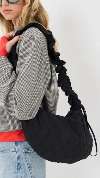 Damson Madder Embroidered Rose Ruched Kidney Bag | Thumbnail 3 Damson Madder Embroidered Rose Ruched Kidney Bag | Thumbnail 3