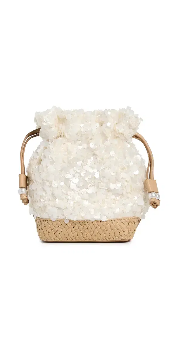 Stoney Clover Lane Sequin Embellished Mini Gathered Crossbody Bag White One Size