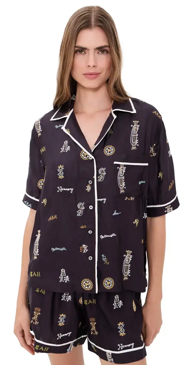 Sea Juliet Embroidered Top Navy