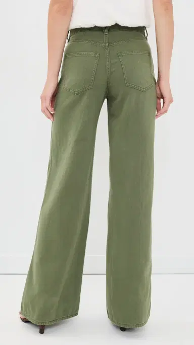 Veronica Beard Jean Kasey Wide Leg Jeans Stone Army | Thumbnail 3