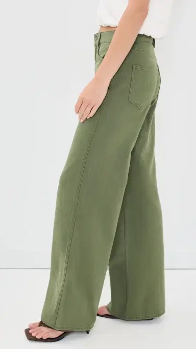 Veronica Beard Jean Kasey Wide Leg Jeans Stone Army | Thumbnail 4