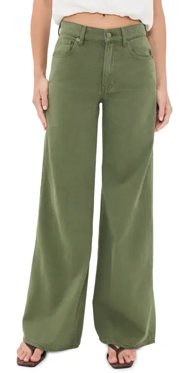 Veronica Beard Jean Kasey Wide Leg Jeans Stone Army | Thumbnail 1