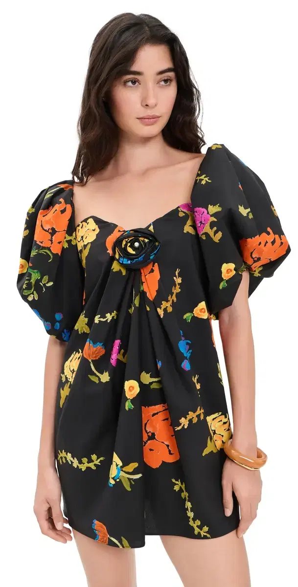 CAROLINE CONSTAS Rylin Mini Dress Black Multi