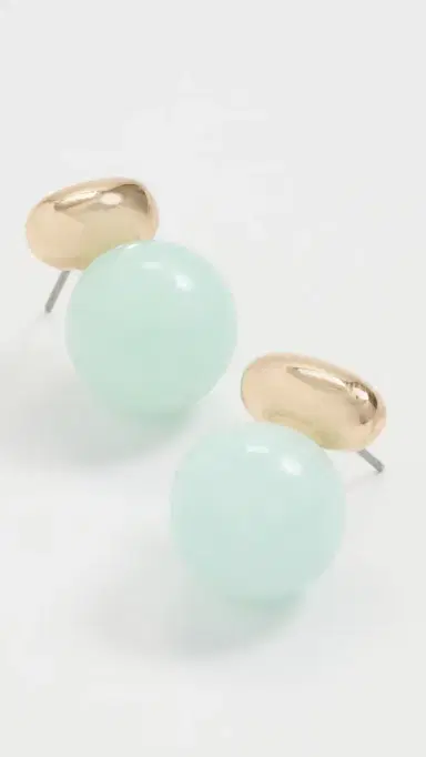 SHASHI Alice Earrings Gold/Turquoise One Size | Thumbnail 4