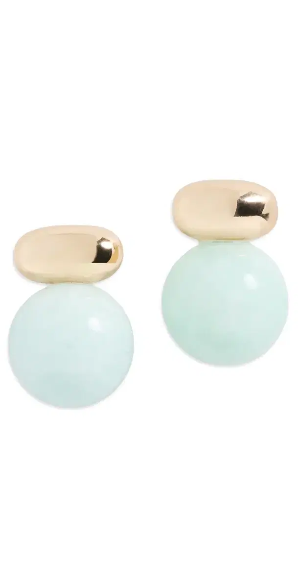 SHASHI Alice Earrings Gold/Turquoise One Size