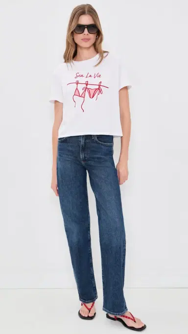 Sunny Somewhere Sea La Vie Everyday Tee White S | Thumbnail 5 Sunny Somewhere Sea La Vie Everyday Tee White S | Thumbnail 5