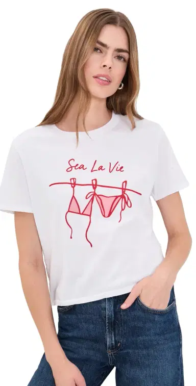 Sunny Somewhere Sea La Vie Everyday Tee White S | Thumbnail 1 Sunny Somewhere Sea La Vie Everyday Tee White S | Thumbnail 1