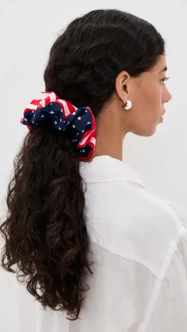 Lele Sadoughi Rommy Stars and Stripes Scrunchie | Thumbnail 3