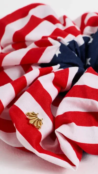 Lele Sadoughi Rommy Stars and Stripes Scrunchie | Thumbnail 4