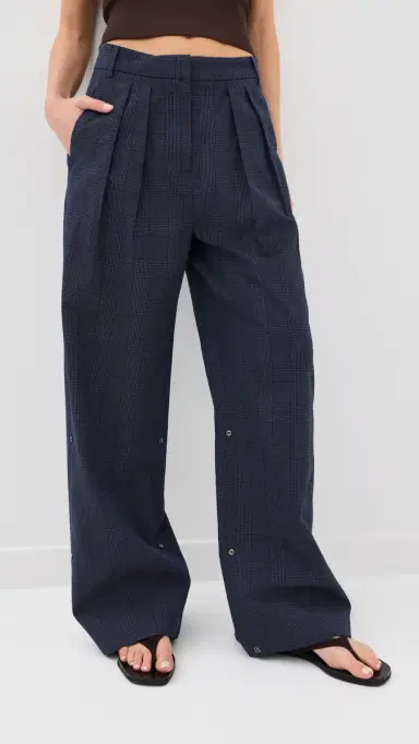 Tibi Menswear Crepon Stella Full Length Pants Navy Multi | Thumbnail 2