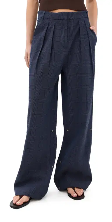 Tibi Menswear Crepon Stella Full Length Pants Navy Multi | Thumbnail 1