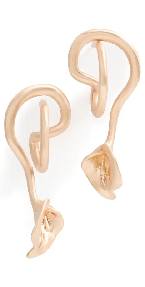 Cult Gaia Calla Earrings Brushed Brass One Size