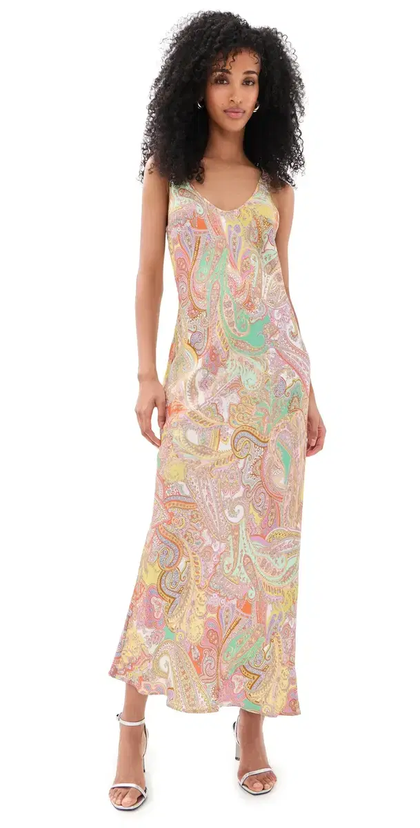 Akiya Tank Dress Green Multi Cluster Paisley Akiya Tank Dress Green Multi Cluster Paisley