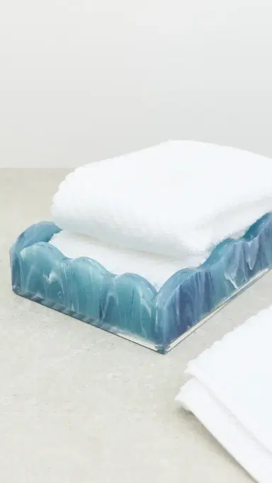 Tizo Design Lucite Marbleized Guest Towel Tray | Thumbnail 5