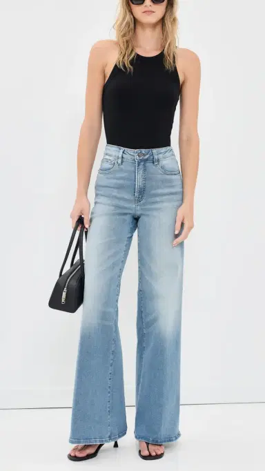 GOOD AMERICAN Good Waist Palazzo Jeans Indigo417 8 | Thumbnail 6 GOOD AMERICAN Good Waist Palazzo Jeans Indigo417 8 | Thumbnail 6