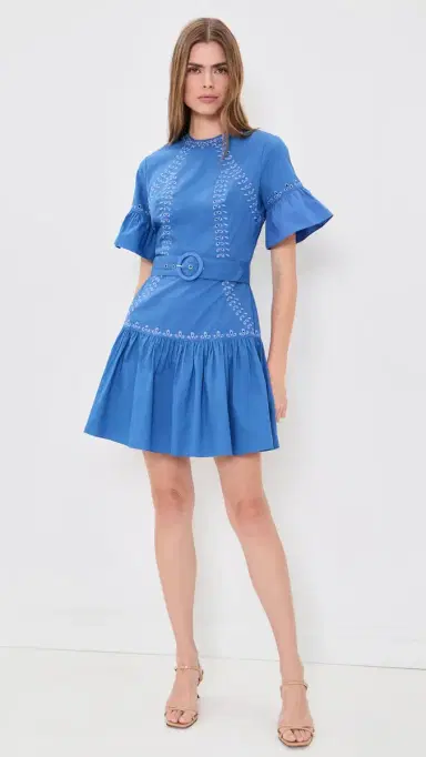 Shoshanna Tessa Mini Dress Marina | Thumbnail 5