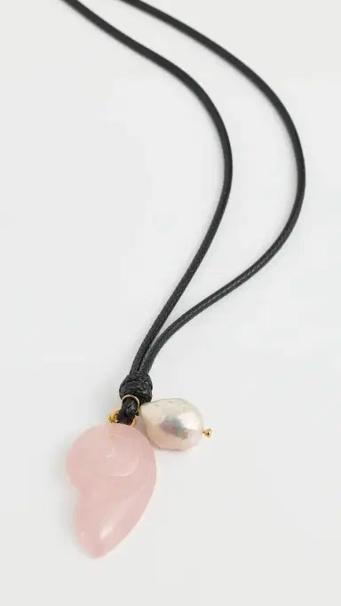 Luv AJ The Santorini Pendant Cord Necklace Black One Size | Thumbnail 2