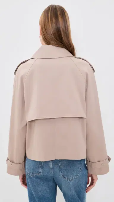 Anine Bing Rickie Cropped Trench Coat Beige S | Thumbnail 3