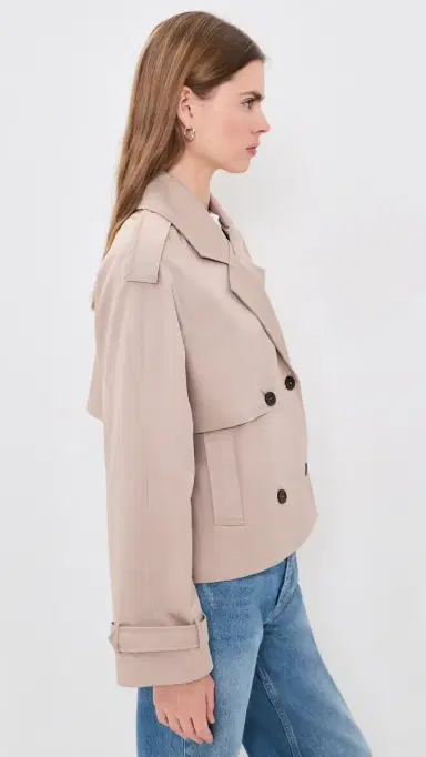 Anine Bing Rickie Cropped Trench Coat Beige S | Thumbnail 4