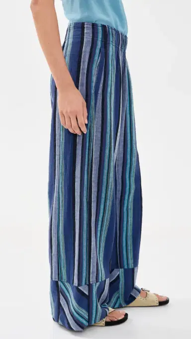 Free People Days End Solar Linen Stripe Pants Navy Combo | Thumbnail 4