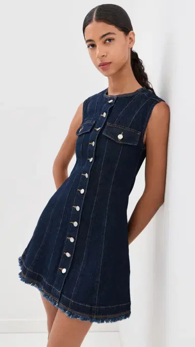 Simkhai Hanley Denim Mini Dress Indigo Rinse | Thumbnail 2