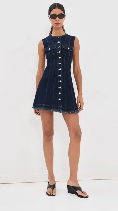 Simkhai Hanley Denim Mini Dress Indigo Rinse | Thumbnail 5