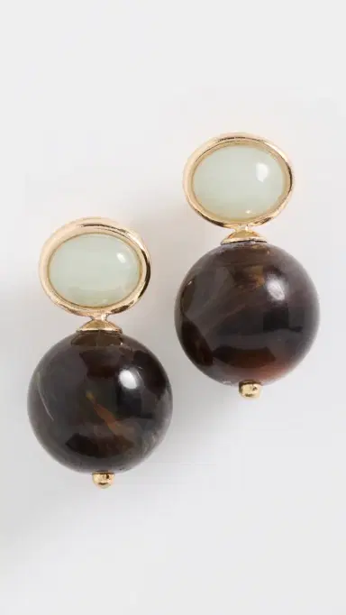 SHASHI Alice Gemstone Earrings Turquoise/Tortoise One Size | Thumbnail 2