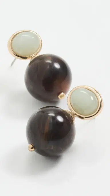 SHASHI Alice Gemstone Earrings Turquoise/Tortoise One Size | Thumbnail 4