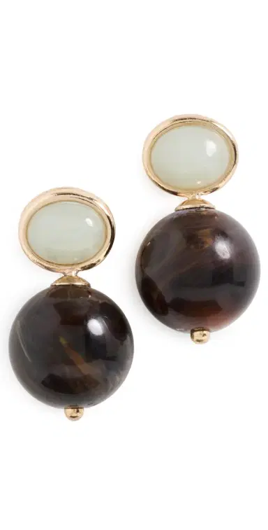 SHASHI Alice Gemstone Earrings Turquoise/Tortoise One Size | Thumbnail 1