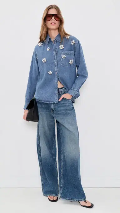 Essentiel Antwerp Konnection Rhinestone Shirt Aquamarine | Thumbnail 5 Essentiel Antwerp Konnection Rhinestone Shirt Aquamarine | Thumbnail 5