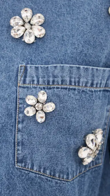 Essentiel Antwerp Konnection Rhinestone Shirt Aquamarine | Thumbnail 6 Essentiel Antwerp Konnection Rhinestone Shirt Aquamarine | Thumbnail 6