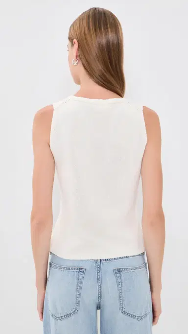 GOOD AMERICAN The Knit Cardigan Vest White001 M | Thumbnail 3