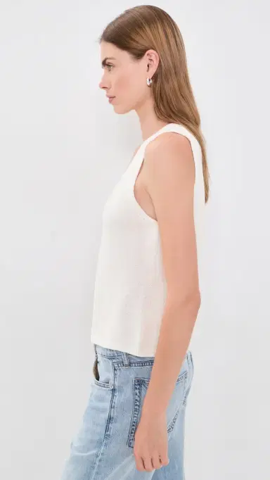 GOOD AMERICAN The Knit Cardigan Vest White001 M | Thumbnail 4