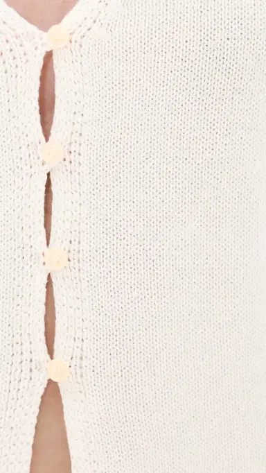 GOOD AMERICAN The Knit Cardigan Vest White001 M | Thumbnail 6