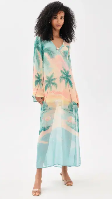 Show Me Your Mumu taycation Coverup Maxi Dress unset Cove Chiffon | Thumbnail 2 Show Me Your Mumu taycation Coverup Maxi Dress unset Cove Chiffon | Thumbnail 2