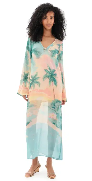 Show Me Your Mumu taycation Coverup Maxi Dress unset Cove Chiffon | Thumbnail 1 Show Me Your Mumu taycation Coverup Maxi Dress unset Cove Chiffon | Thumbnail 1