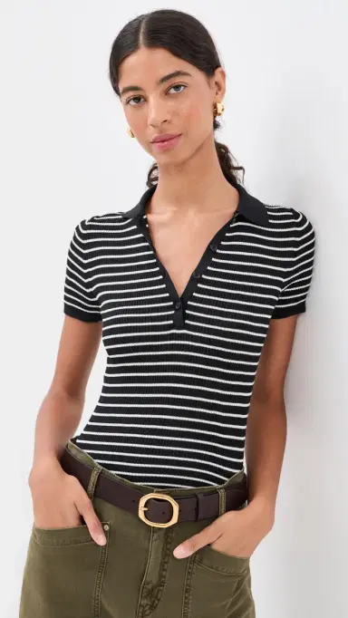 Nili Lotan Fenna Stripe Polo | Thumbnail 2 Nili Lotan Fenna Stripe Polo | Thumbnail 2