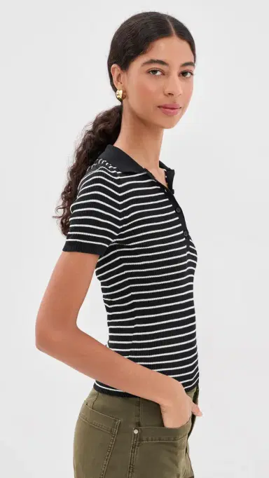 Nili Lotan Fenna Stripe Polo | Thumbnail 4 Nili Lotan Fenna Stripe Polo | Thumbnail 4