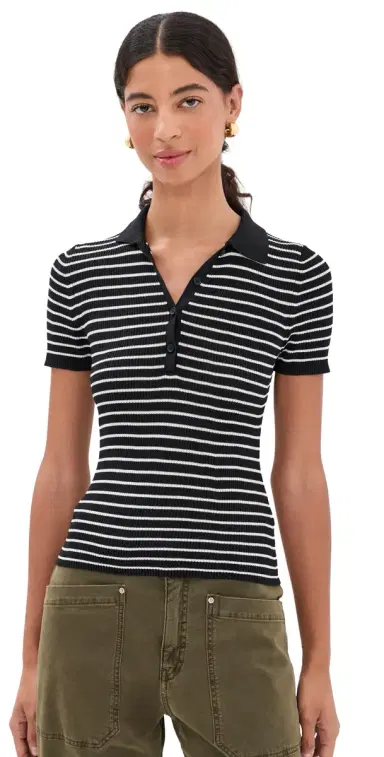 Nili Lotan Fenna Stripe Polo | Thumbnail 1 Nili Lotan Fenna Stripe Polo | Thumbnail 1