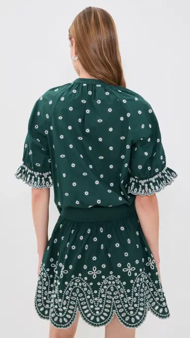 ESSENTIEL ANTWERP Kaylani Scallop Dress Combo1 Bottle Green | Thumbnail 3