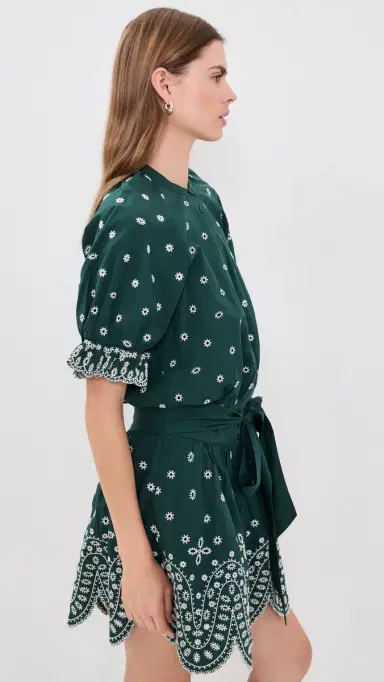 ESSENTIEL ANTWERP Kaylani Scallop Dress Combo1 Bottle Green | Thumbnail 4