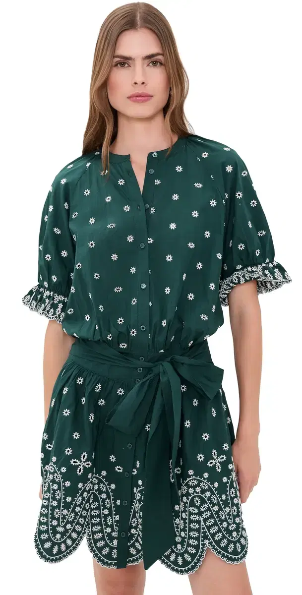 ESSENTIEL ANTWERP Kaylani Scallop Dress Combo1 Bottle Green