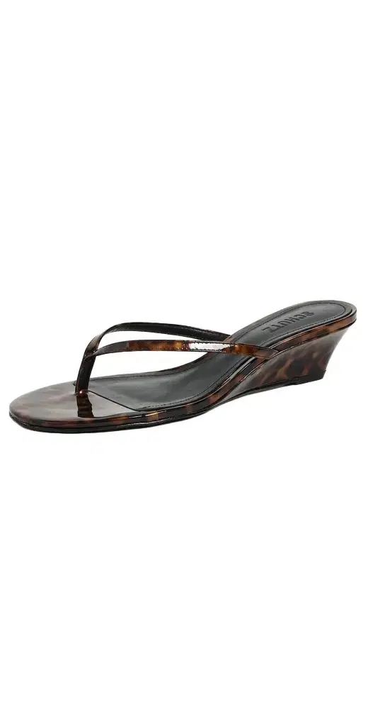Schutz Roslyn Wedge Casual Sandals Brown