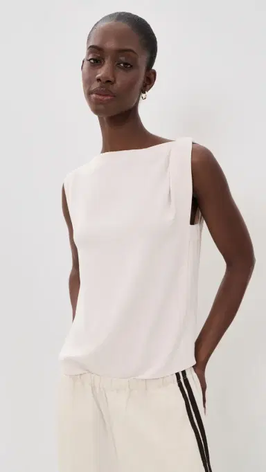 Vince Draped Shoulder Top Blush Cloud | Thumbnail 2 Vince Draped Shoulder Top Blush Cloud | Thumbnail 2