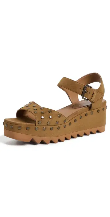 Stella McCartney Elyse Studded Faux Suede Platform Sandals | Thumbnail 1 Stella McCartney Elyse Studded Faux Suede Platform Sandals | Thumbnail 1