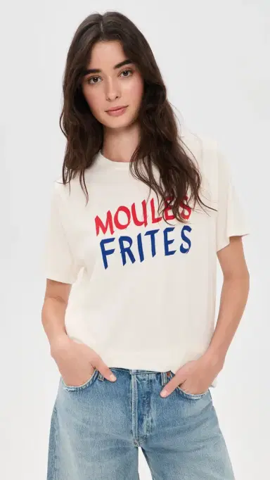 Clare V. oules Frites Original Tee Cream | Thumbnail 2 Clare V. oules Frites Original Tee Cream | Thumbnail 2