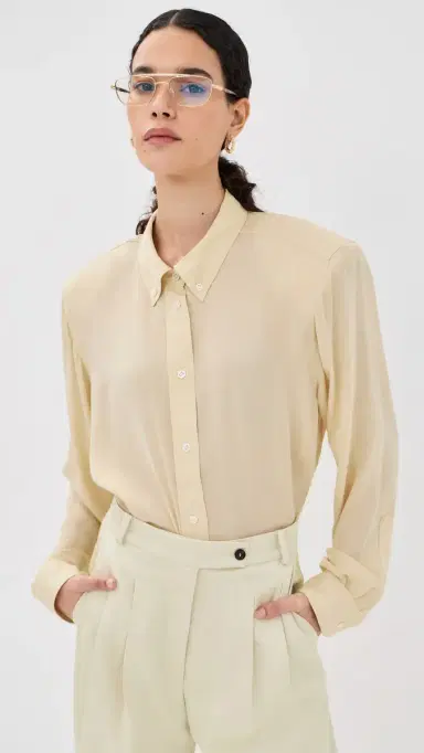 FRENKEN Ralf Silk Classic Oversized 1980's Men's Shirt Butter | Thumbnail 2