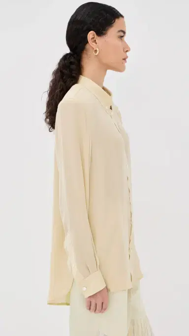 FRENKEN Ralf Silk Classic Oversized 1980's Men's Shirt Butter | Thumbnail 4